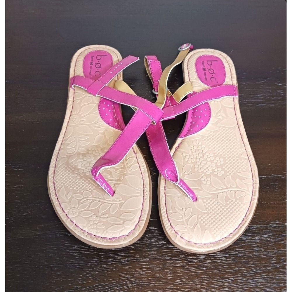 BOC Born Womens 9 Pink Thong Sandals Comfort Footbed Buckle Casual Summer
